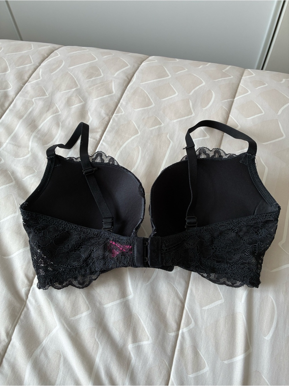 La SENZA Black Lace Push-Up Bra with Floral Overlay - Picture 2 of 4